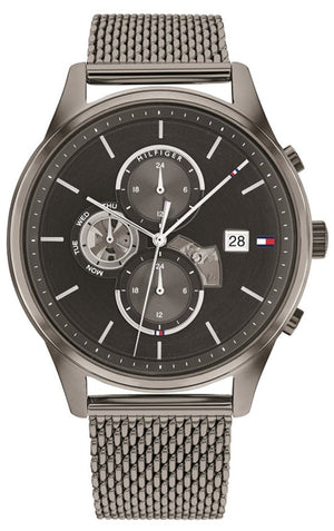  Shop Authentic Tommy Hilfiger Weston Chronograph Grey Dial Grey Mesh Bracelet Watch For Men - 1710506 - Luxxuri