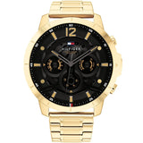  Shop Authentic Tommy Hilfiger Luca Chronograph Black Dial Gold Steel Strap Watch For Men - 1710511 - Luxxuri