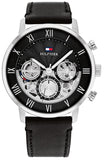  Shop Authentic Tommy Hilfiger Legend Chronograph Black Dial Black Leather Strap Watch For Men - 1710565 - Luxxuri
