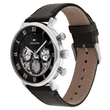  Shop Authentic Tommy Hilfiger Legend Chronograph Black Dial Black Leather Strap Watch For Men - 1710565 - Luxxuri