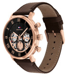  Shop Authentic Tommy Hilfiger Legend Analog Black Dial Brown Leather Strap Watch For Men - 1710566 - Luxxuri