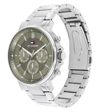  Shop Authentic Tommy Hilfiger Tyson Chronograph Green Dial Silver Steel Strap Watch For Men - 1710587 - Luxxuri