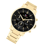  Shop Authentic Tommy Hilfiger Tyson Chronograph Black Dial Gold Steel Strap Watch For Men - 1710589 - Luxxuri