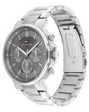  Shop Authentic Tommy Hilfiger Tyson Chronograph Grey Dial Silver Steel Strap Watch For Men - 1710604 - Luxxuri