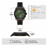  Shop Authentic Emporio Armani Federico Chronograph Green Dial Black Steel Strap Watch For Men - AR11562 - Luxxuri