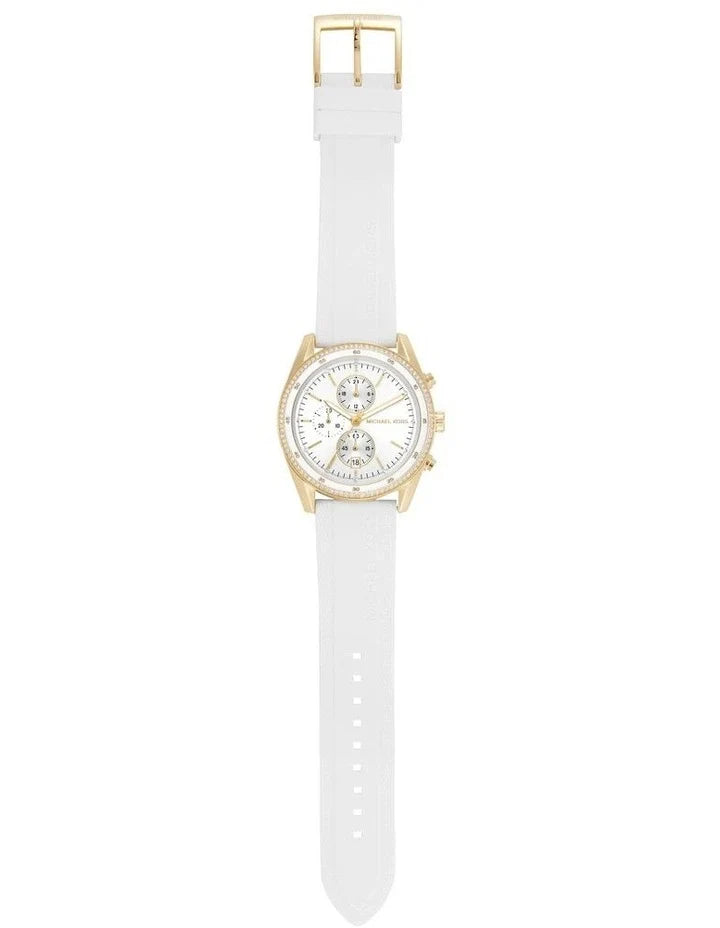  Shop Authentic Michael Kors Hadyn Chronograph White Dial White Rubber Strap Watch for Women - MK7484 - Luxxuri