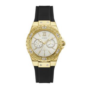  Shop Authentic Guess Limelight Crystals Silver Dial Black Rubber Strap Watch For Women - GW0519L1 - Luxxuri