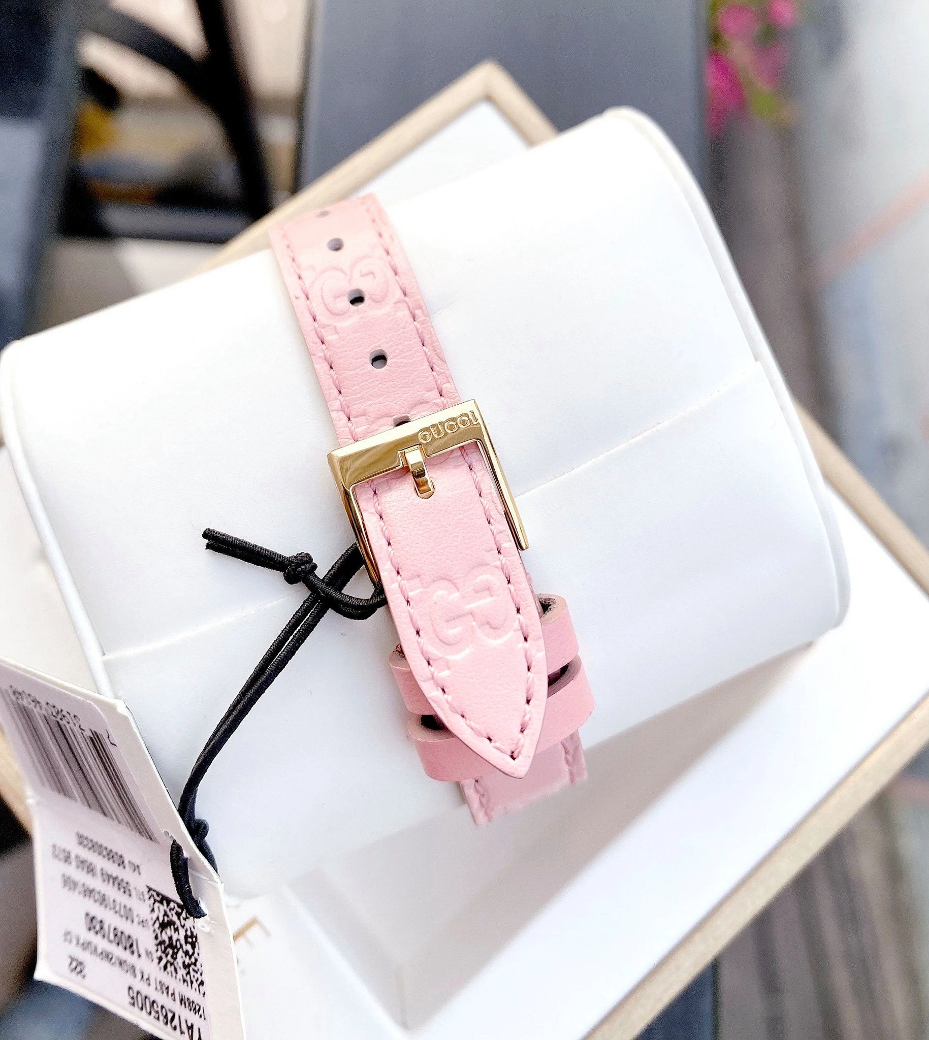  Shop Authentic Gucci G Timeless Quartz Pink Dial Pink Leather Strap Watch For Women - YA1265005 - Luxxuri