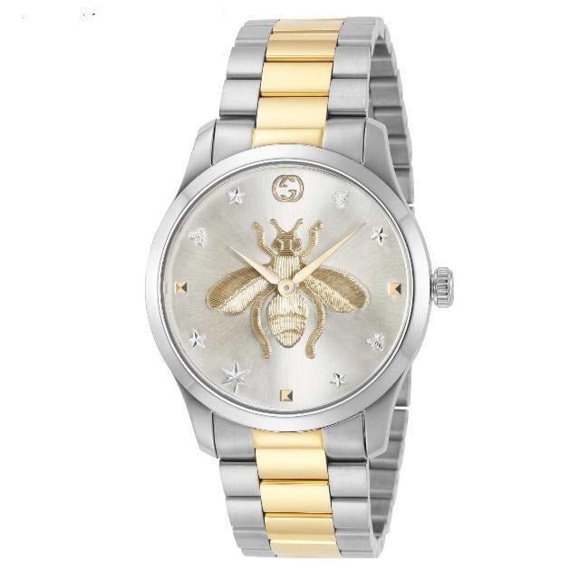  Shop Authentic Gucci G Timeless Silver Dial Two Tone Steel Strap Watch For Women - YA1264131 - Luxxuri
