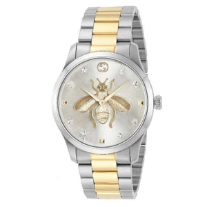  Shop Authentic Gucci G Timeless Silver Dial Two Tone Steel Strap Watch For Women - YA126599 - Luxxuri