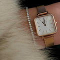  Shop Authentic Daniel Wellington Quadro Studio White Dial Rose Gold Mesh Strap Watch For Women - DW00100517 - Luxxuri