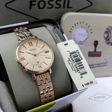  Shop Authentic Fossil Jacqueline Rose Gold Dial Rose Gold Steel Strap Watch for Women - ES3435 - Luxxuri