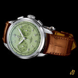  Shop Authentic Breitling Premier B09 Chronograph 40 Green Dial Brown Leather Strap Watch for Men - AB0930D31L1P1 - Luxxuri