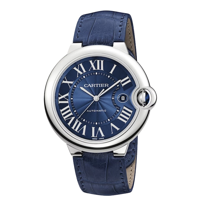 Shop Authentic Cartier Ballon Bleu De Cartier Blue Dial Blue Leather Strap Watch for Men - WSBB0027 - Luxxuri