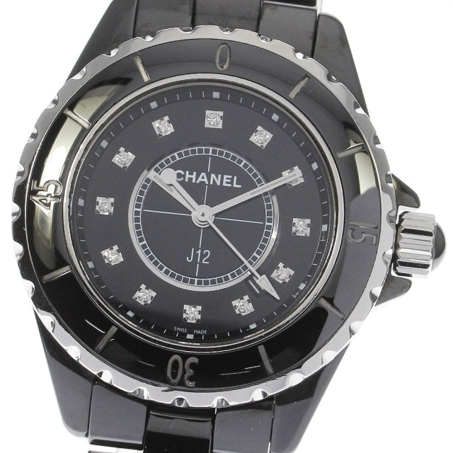  Shop Authentic Chanel J12 Quartz Diamonds Black Dial Black Steel Strap Watch for Women - J12 H1625 - Luxxuri