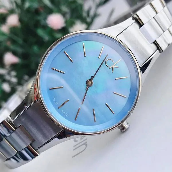  Shop Authentic Calvin Klein Simplicity Blue Dial Silver Steel Strap Watch for Women - K432314N - Luxxuri