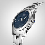  Shop Authentic Tissot T Wave Donna Blue Dial Silver Steel Strap Watch For Women - T112.210.11.041.00 - Luxxuri