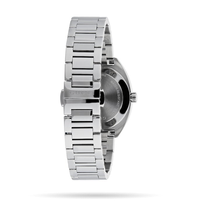  Shop Authentic Gucci GG2570 Diamonds Black Dial Silver Steel Strap Watch For Women - YA142503 - Luxxuri