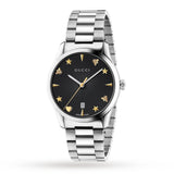  Shop Authentic Gucci G Timeless Black Dial Silver Steel Strap Watch For Women - YA1264029A - Luxxuri