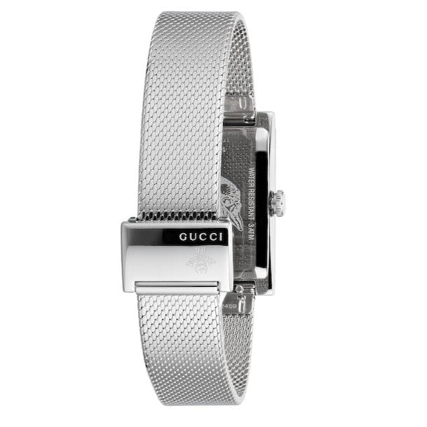  Shop Authentic Gucci G Frame Red and Green Dial Silver Mesh Bracelet Watch For Women - YA147401 - Luxxuri