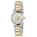  Shop Authentic Gucci G Timeless Quartz Mother of Pearl Dial Two Tone Steel Strap Watch For Women - YA1265012 - Luxxuri