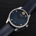  Shop Authentic Gucci G Timeless Automatic Blue Dial Black Leather Strap Watch For Men - YA126347 - Luxxuri