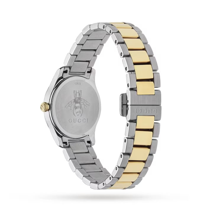  Shop Authentic Gucci G Timeless Quartz Diamonds Silver Dial Two Tone Steel Strap Watch For Women - YA1265016 - Luxxuri