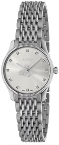  Shop Authentic Gucci G Timeless Quartz Silver Dial Silver Steel Strap Watch For Women - YA1265019 - Luxxuri