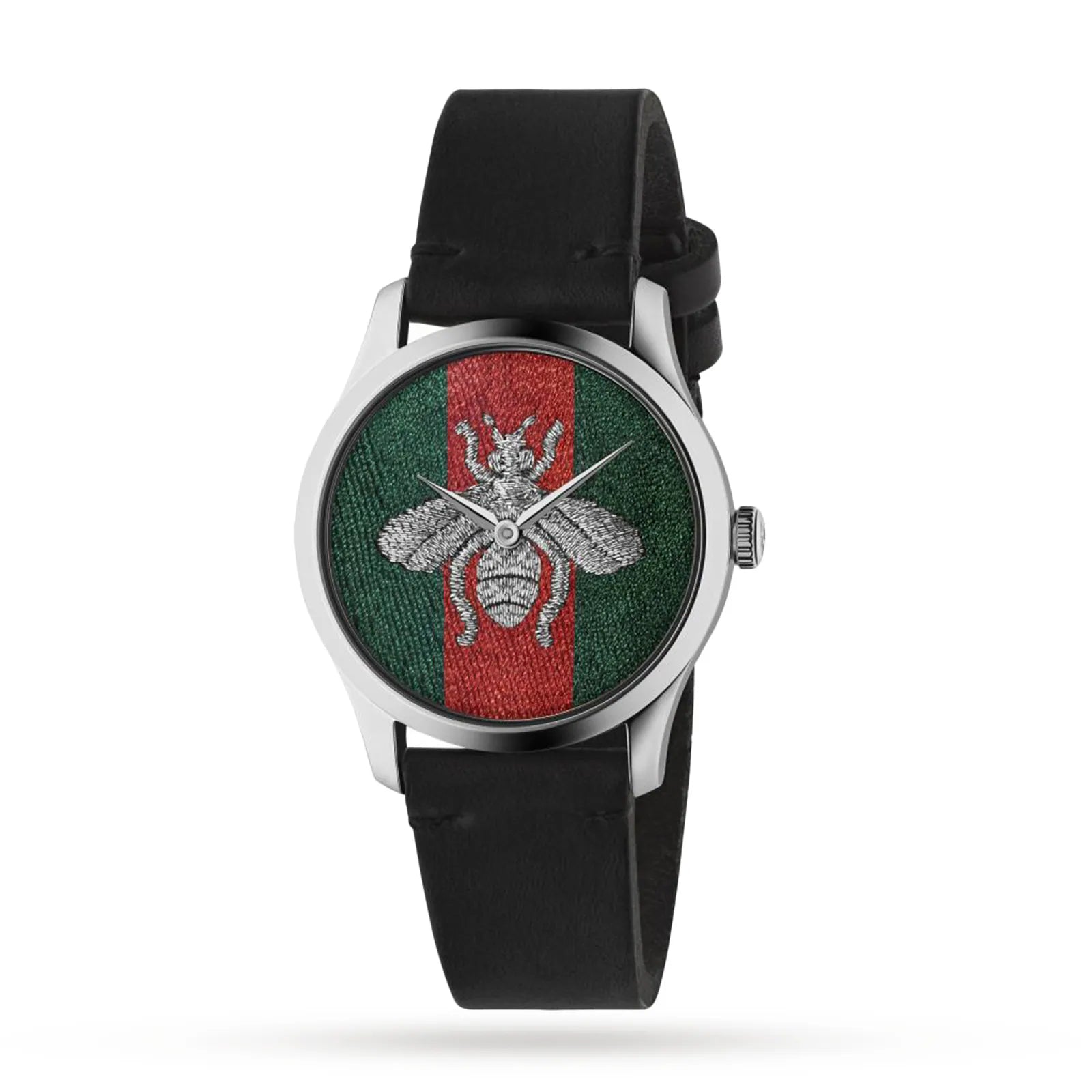  Shop Authentic Gucci G Timeless Quartz Green & Red Dial Black Leather Strap Watch For Men - YA1264149 - Luxxuri