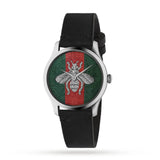  Shop Authentic Gucci G Timeless Quartz Green & Red Dial Black Leather Strap Watch For Men - YA1264149 - Luxxuri