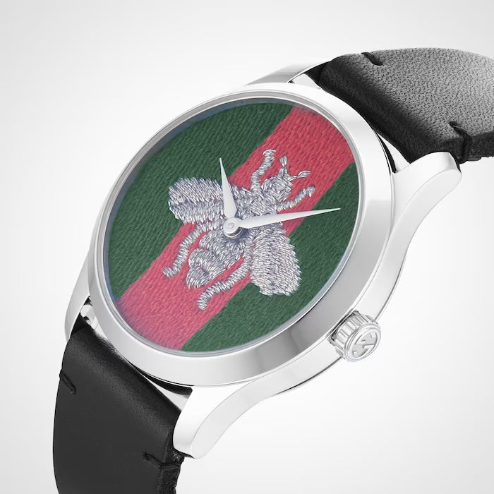  Shop Authentic Gucci G Timeless Quartz Green & Red Dial Black Leather Strap Watch For Men - YA1264149 - Luxxuri