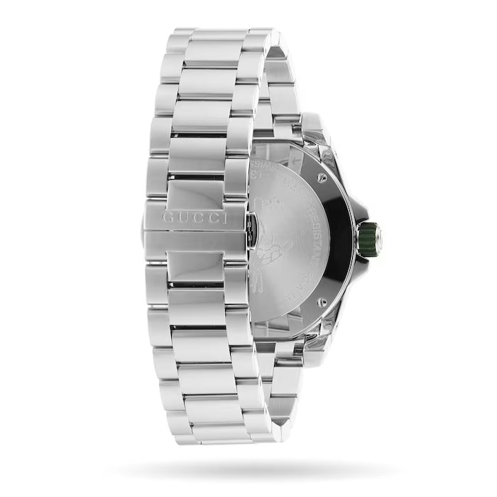  Shop Authentic Gucci Dive Quartz Green Dial Silver Steel Strap Watch For Men - YA136222 - Luxxuri