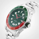  Shop Authentic Gucci Dive Quartz Green Dial Silver Steel Strap Watch For Men - YA136222 - Luxxuri