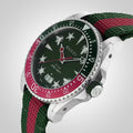  Shop Authentic Gucci Dive Quartz Green Dial Two Tone NATO Strap Watch For Men - YA136339 - Luxxuri