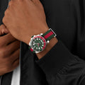  Shop Authentic Gucci Dive Quartz Green Dial Two Tone NATO Strap Watch For Men - YA136339 - Luxxuri