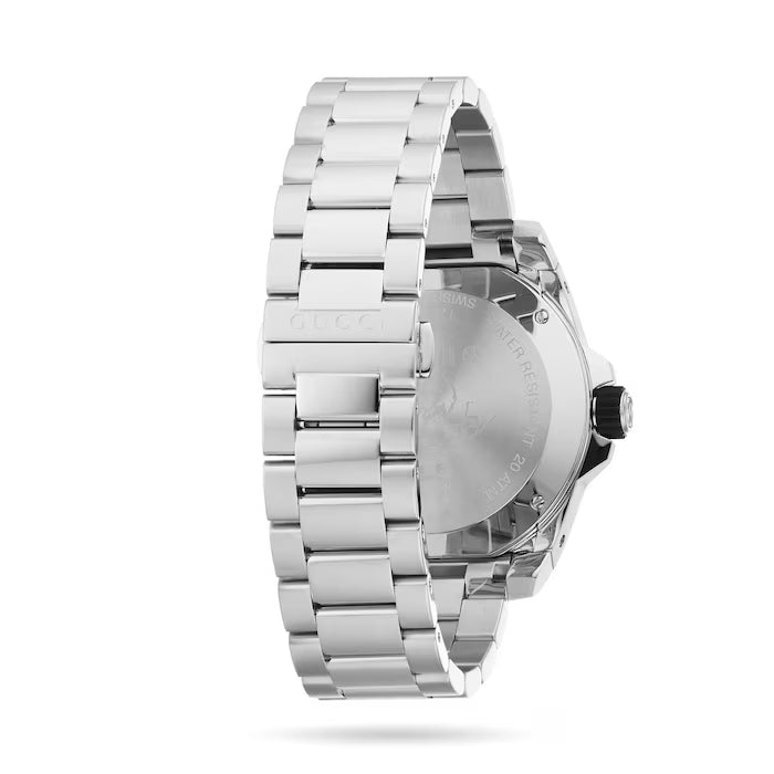  Shop Authentic Gucci Dive Quartz Black Dial Silver Steel Strap Watch For Men - YA136221 - Luxxuri