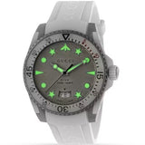  Shop Authentic Gucci Dive Quartz White Dial White Rubber Strap Watch For Men - YA136337 - Luxxuri