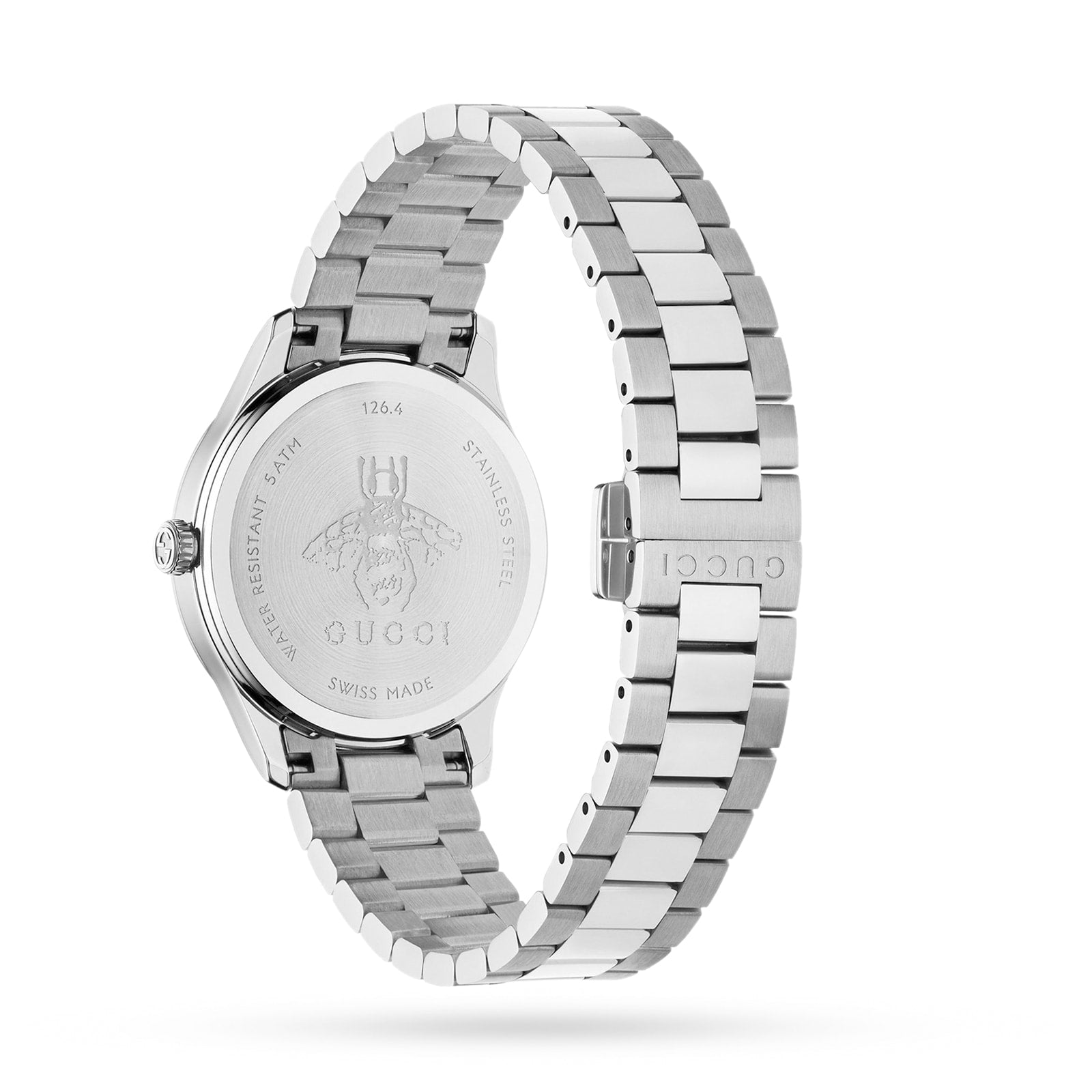  Shop Authentic Gucci G Timeless Quartz Pink Dial Silver Steel Strap Watch for Women - YA1265033 - Luxxuri