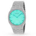  Shop Authentic Gucci 25H Quartz Turquoise Dial Silver Steel Strap Watch For Women - YA163409 - Luxxuri