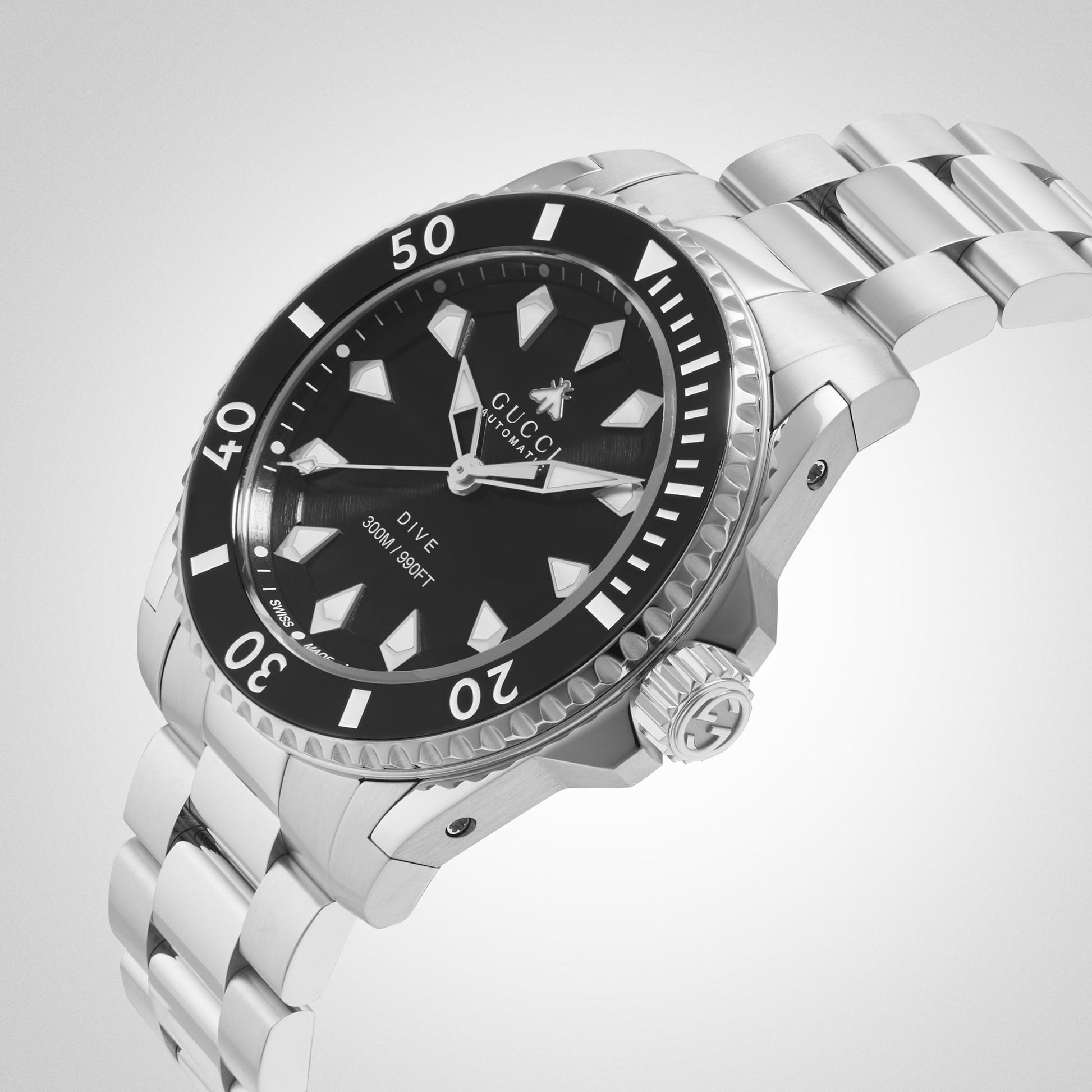  Shop Authentic Gucci Dive Automatic Black Dial Silver Steel Strap Watch for Men - YA136353 - Luxxuri