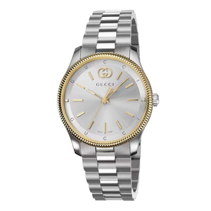  Shop Authentic Gucci G Timeless Quartz Silver Dial Two Tone Steel Strap Watch for Women - YA1265063 - Luxxuri