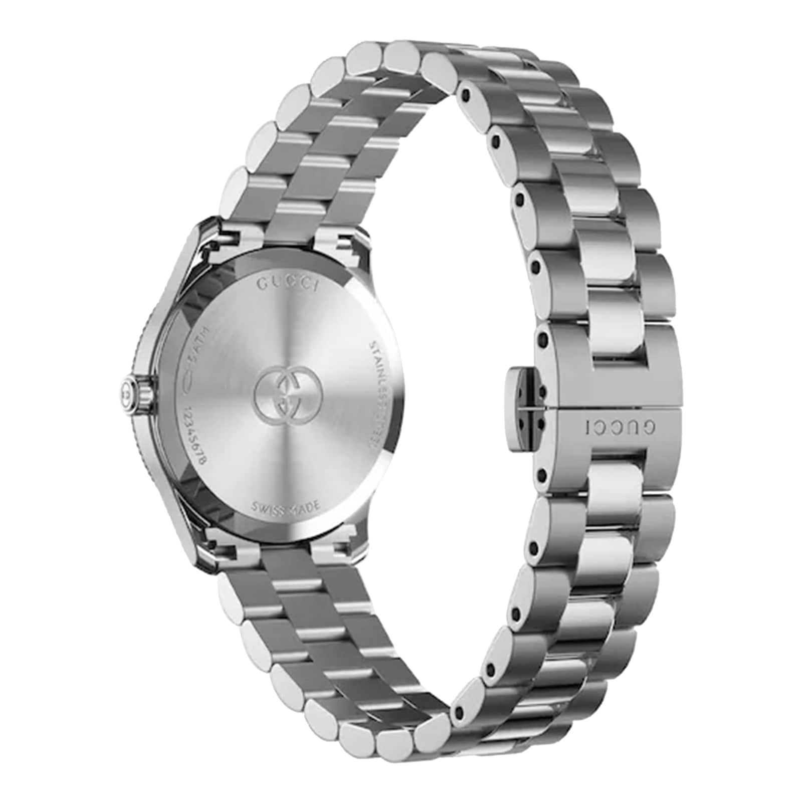  Shop Authentic Gucci G Timeless Diamonds Mother of Pearl Pink Dial Silver Steel Strap Watch for Women - YA1265062 - Luxxuri