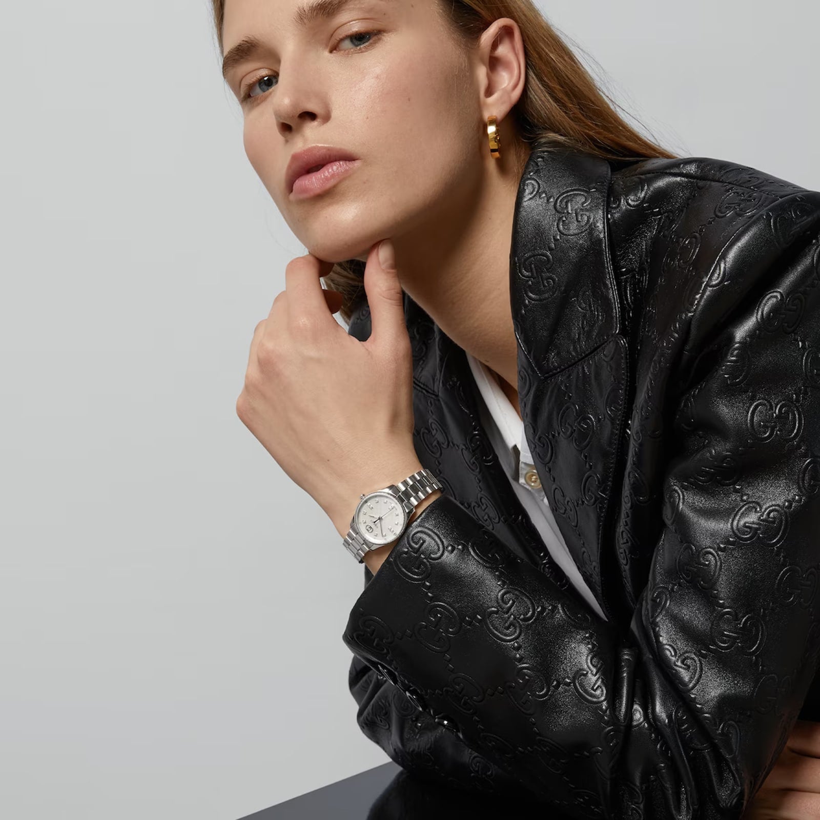  Shop Authentic Gucci G Timeless Diamonds White Dial Silver Steel Strap Watch for Women - YA1265064 - Luxxuri
