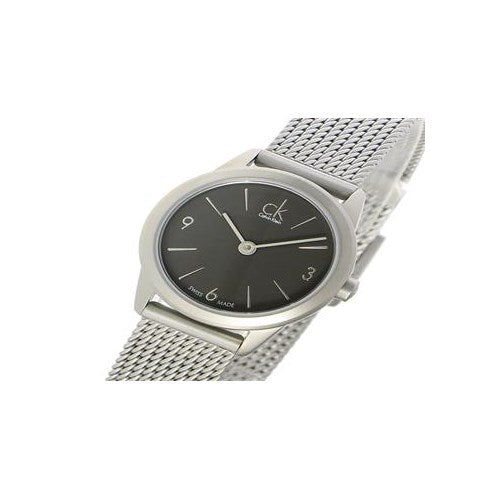  Shop Authentic Calvin Klein Minimal Grey Dial Silver Mesh Bracelet Watch for Women - K3M53154 - Luxxuri