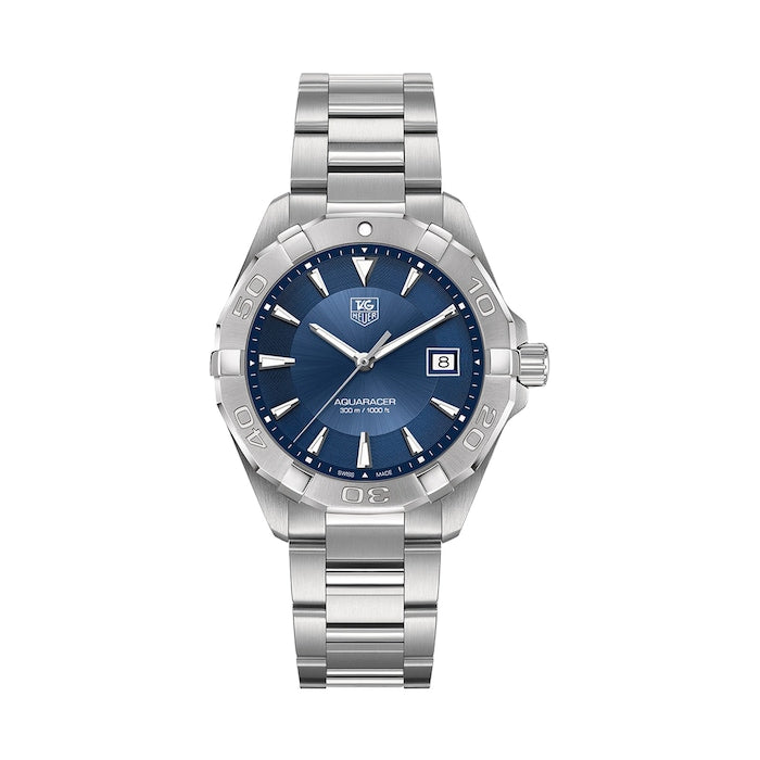  Shop Authentic Tag Heuer Aquaracer Quartz Blue Dial Silver Steel Strap Watch for Men - WAY1112.BA0928 - Luxxuri