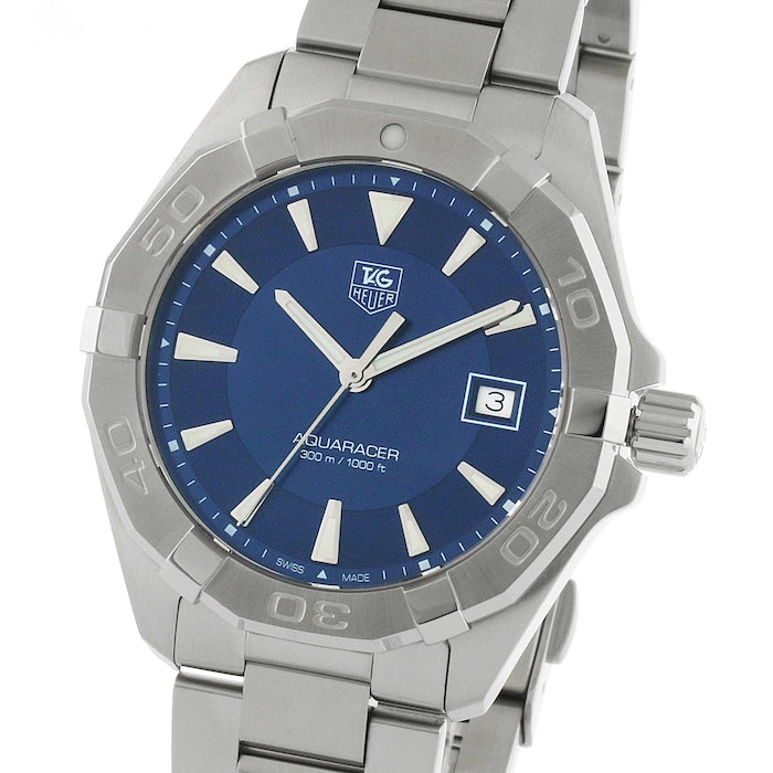 Tag Heuer Aquaracer Quartz Blue Dial Silver Steel Strap Watch for Men - WAY1112.BA0928