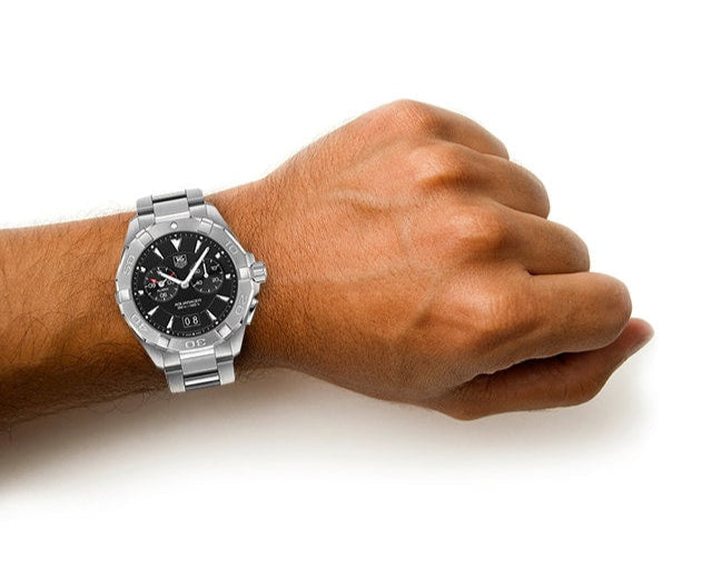  Shop Authentic Tag Heuer Aquaracer Quartz Black Dial Silver Steel Strap Watch for Men - WAY111Z.BA0928 - Luxxuri