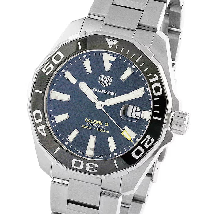  Shop Authentic Tag Heuer Aquaracer Caliber 5 Black Dial Silver Steel Strap Watch for Men - WAY201A .BA0927 - Luxxuri