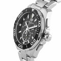  Shop Authentic Tag Heuer Aquaracer Quartz Chronograph Black Dial Silver Steel Strap Watch for Men - CAY111A.BA0927 - Luxxuri