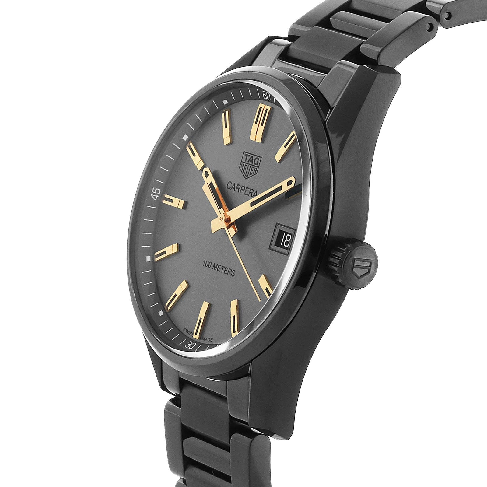 Tag Heuer Carrera Special Edition Black Dial Black Steel Strap Watch for Women - WAR1113.BA0602